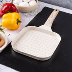 slomart Klausberg grill ponev, bež, 36x18,5 cm, neprijemljiva, leseni ročaj