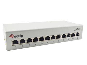 Equip Equip Patch Panel 12-Portni Cat.6 Desktop Svjetlo Sivi