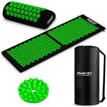 Northix Neo-Sport NS-901 Akupresurna podloga s konicami - črna/zelena