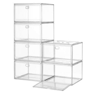 Songmics Komplet 6 škatel za čevlje 36x27x21 cm z magnetnimi vrati