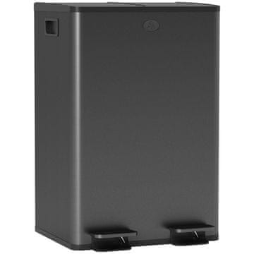 Homestar Dvojni pedalni koš za smeti 2 x 28 L, črn