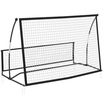 Homestar Rebounder 2-v-1 zloživa dvostranska nogometna odbojna stena z mrežo 200x94 cm črna