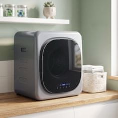 Homestar Kondenzacijski sušilnik 4 kg s pametnim načinom 800 W Kompakten sušilnik z bobnom iz nerjavečega jekla Srebrn
