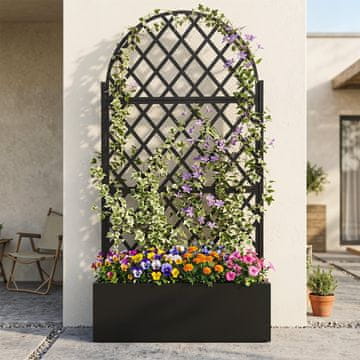 Costway Sadilna korita z mrežo za zasebnost 90x40x180 cm črna
