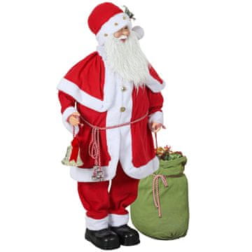 Homestar Figura Božička 140 cm, rdeča, gibljiva s senzorjem zvoka, smeh in glasba