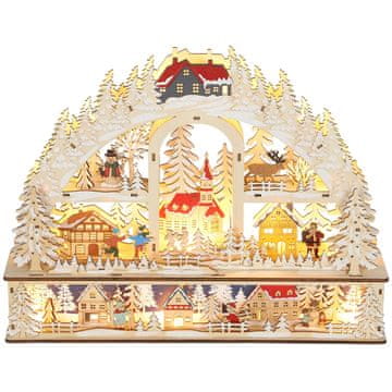 Homestar Božično vas z LED osvetlitvijo 45 cm s snežakom, jelenom in drevesi