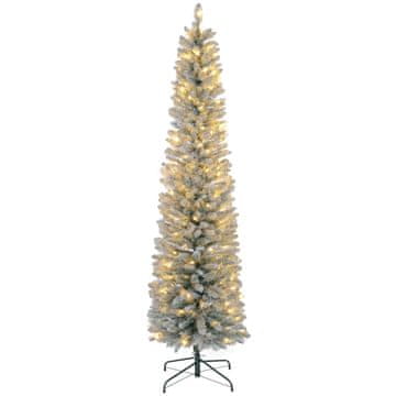 Homestar Božično drevo 210 cm z LED svetlobno verigo, negorljivo, kovinska podlaga, zeleno