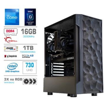 MEGA TWR S7 namizni računalnik, Intel Core i5-12400, 16GB, SSD1TB, Intel 730, Brez OS