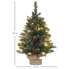 Homestar Božično drevo z LED osvetlitvijo 60 cm zeleno belo