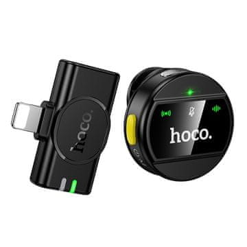 Hoco L21 brezžični lavalier mikrofon Lightning, črn