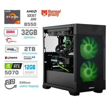 MEGA MT S7X računalnik, AMD Ryzen 7-5800X, 32GB, SSD2TB, RTX5070, FreeDOS