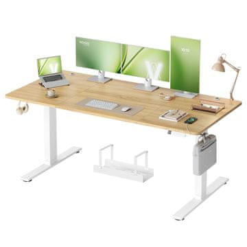 Songmics Višinsko nastavljiva miza 180x80 cm z USB-C priključkom