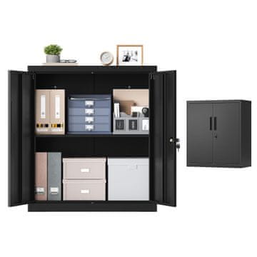 Songmics Zaklepni predalnik z 2 vrati 80x40x90 cm