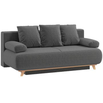 Homestar Sofa postelja z nastavljivim naslonom, funkcijo postelje, skritim shranjevanjem, siva kordurova prevleka