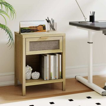 Costway Lesena nočna omarica 50x38x64,5 cm naravna