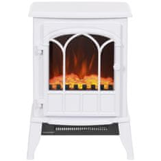 Homestar Električni samostoječi kamin 1000/2000 W, dekorativni kamin z LED učinkom plamena, bel