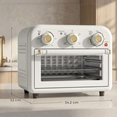 Homestar Mini pečica z zračno cvrtnico 12 litrov 1200 W s 5 programi, pekačem in košaro za cvrtje