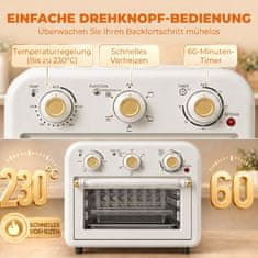 Homestar Mini pečica z zračno cvrtnico 12 litrov 1200 W s 5 programi, pekačem in košaro za cvrtje