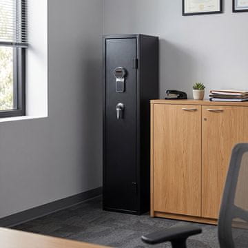 Costway Orožarska omara z elektronsko kombinacijsko ključavnico za 10 pušk 30x28x138 cm