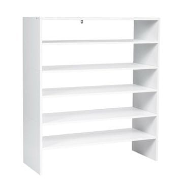 Costway Zložljiv večoblikovni regal za čevlje 3 kosi 79 cm bel