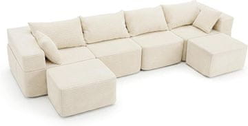 Costway Modularna kavč iz korduroja 333x150x58 cm