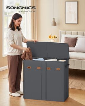 Songmics Košara za perilo RLH014G01 210 L, temno siva