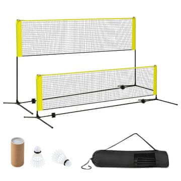 Northix Nastavljiv komplet mreže za badminton s stojalom, žogicami in torbo