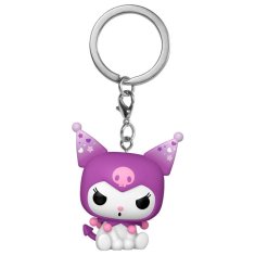 Northix Obesek za ključe Kuromi za 20. obletnico Hello Kitty, žepna velikost