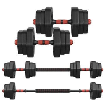 Songmics Set uteži šestkotnih z vezno palico 115.3x21.8x19.6 cm črna