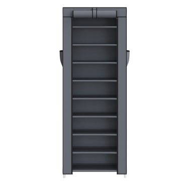 Songmics Ograja za čevlje 10-nadstropna 28x58x160 cm siva