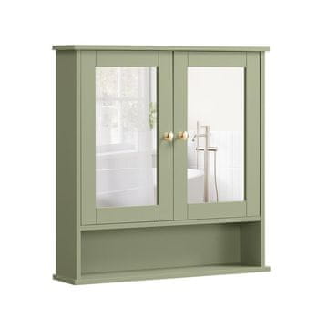 Songmics Ogledalo omarica 13x56.5x58.5 cm zelena