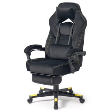 Songmics Gaming stol 724x697x118-128 cm črne barve
