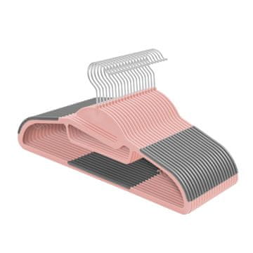Songmics Obešalniki za oblačila 20 kosov 41.5x22.5 cm roza