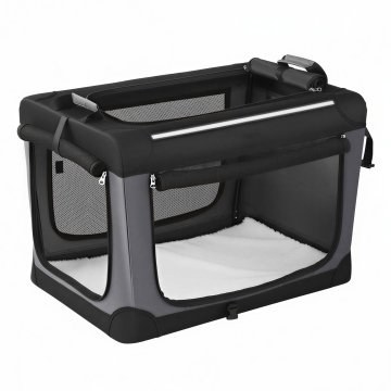 Songmics Zložljiva pasja pregrada 60x42x42 cm črna