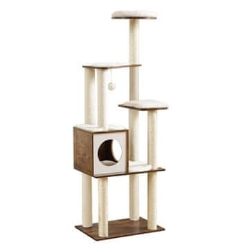 Songmics Mačje drevo 58x40x165 cm rjavo