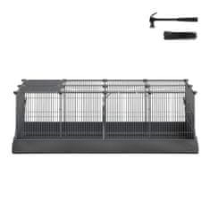 Songmics Ograja za male živali 123x63x41.5 cm črna
