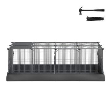 Songmics Ograja za male živali 123x63x41.5 cm črna