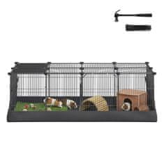 Songmics Ograja za male živali 123x63x41.5 cm črna