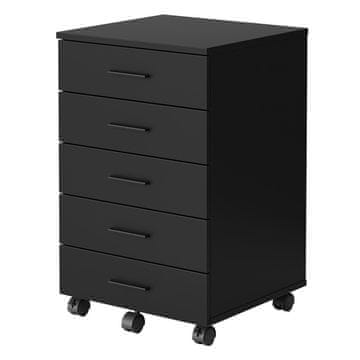 Songmics Mobilni predalnik 40x42x65.7 cm črne barve