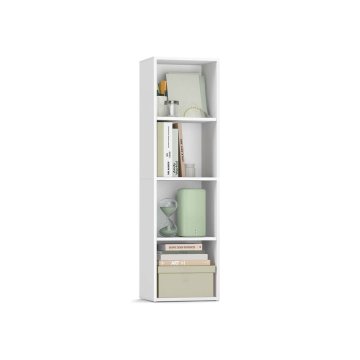 Songmics Knjigarna 3-nadstropna 24x30x106 cm Bela