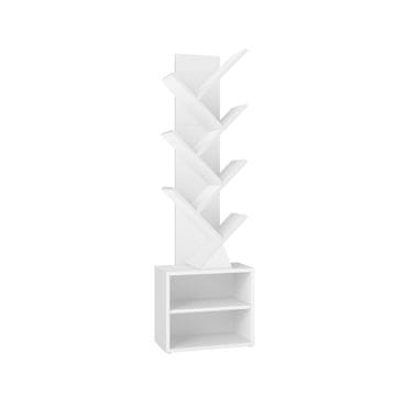 Songmics Knjižna polica v obliki drevesa 203x38x1232 cm bela