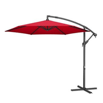 Songmics Nadstrešek za senčnik z nosilcem, premer 300 cm x višina 245 cm, rdeč