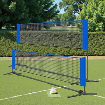 Songmics Badmintonska mreža 500x103 cm modra nastavljiva