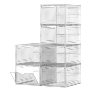 Songmics Škatla za organizacijo čevljev, 34x25x18.4 cm, bela plastika