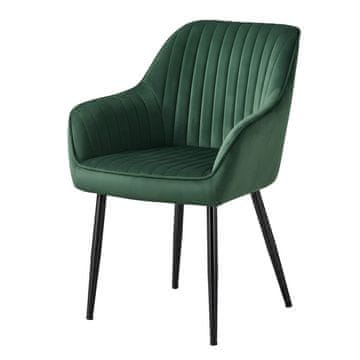 Songmics Jedilni stol z naslonom za roke 62.5x60x85 cm zelen