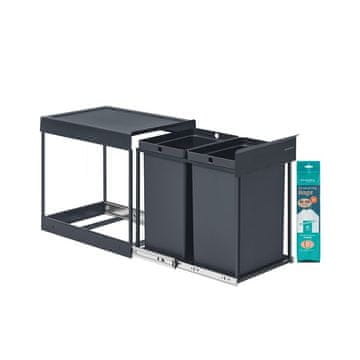 Songmics Kuhinjski zabojnik za odpadke 48.6x32.4x44 cm sivi