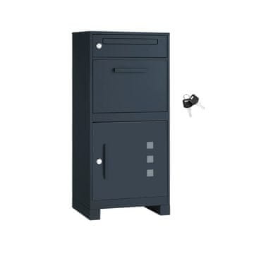 Songmics Poštni zaboj 34x48x106 cm siva jeklo