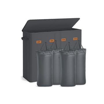 Songmics Košara za perilo s 3 predelki 84x33x75 cm temno siva