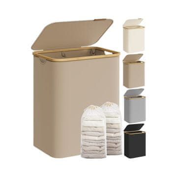 Songmics Košara za perilo 52x38.5x70.5 cm rjava