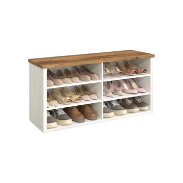 Songmics Klop za čevlje 6 predelkov 29.5x100x50 cm rjav
